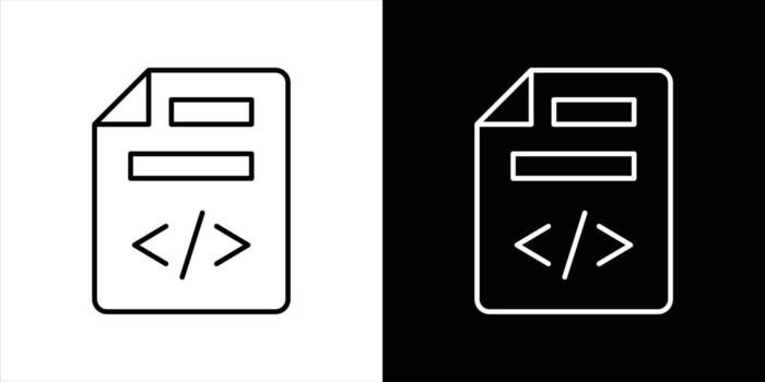 programming document icon set. contain representation of coding files and development documentation for digital project icon, thin line style symbol sign vector