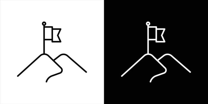 goal icon. containing target, mission, achievement, journey to the pinnacle of success with purpose and vision thin line icon vector