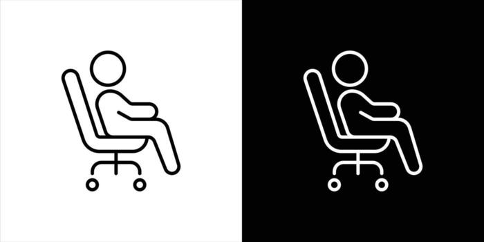 seating icon. containing relaxation, comfort, ergonomic, workspace thin line icon symbol sign for your app and web vector