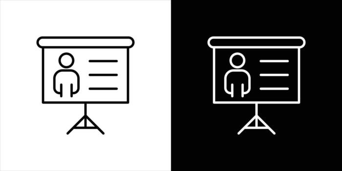 professional presentation icon. a sleek symbol of organized profile and data driven showcase thin line icon vector