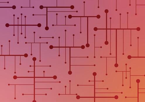 Line red warm color random dot presentation vector