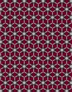 borgoña hexagonal sakura modelo con estrella oscuridad japonés inspirado diseño vector