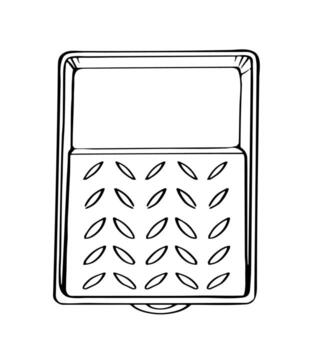 Paint tray with deep rectangular reservoir and inclined textured grid of diamond shaped ridges designed for efficient roller loading for the theme of repair, construction, art vector