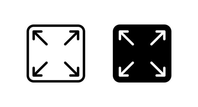 Expand screen icon. Fullscreen mode symbol. Maximize display concept vector
