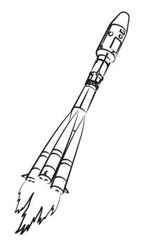 Sketch of rocket. vector