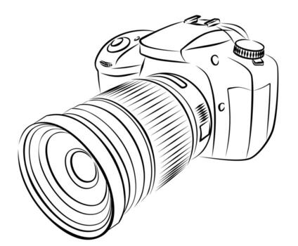 Digital Camera Sketch. vector
