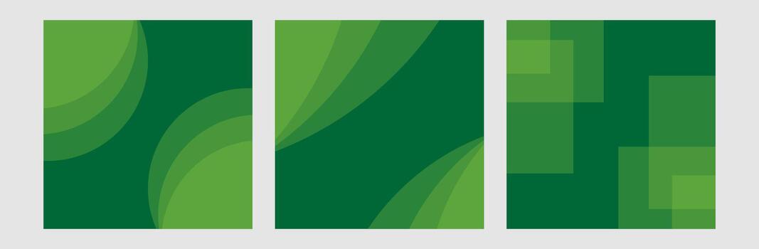green abstract square banner background template set vector