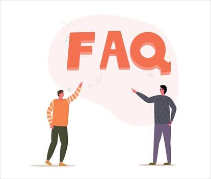 Two people discussing FAQ concept vector