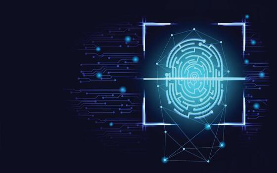 Digital fingerprint technology illustration vector