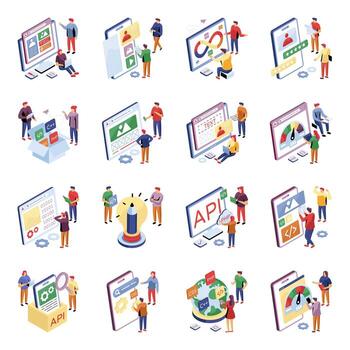 Web development concept illustrations vector