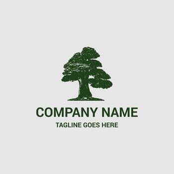 Tree icon design template. Awesome forest plant line art logotype vector