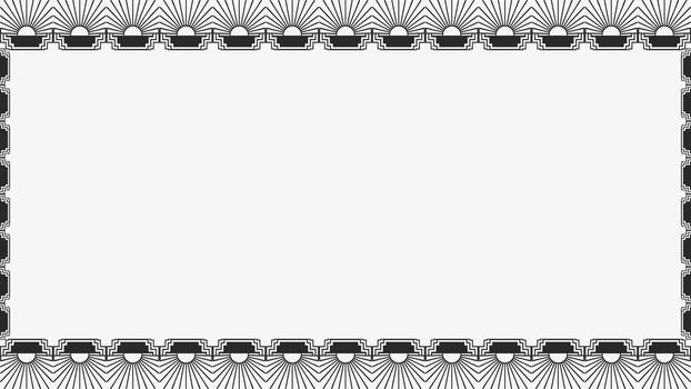 Decorative geometric border frame with monochrome pattern vector
