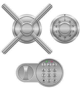 Secure safe locking system vector