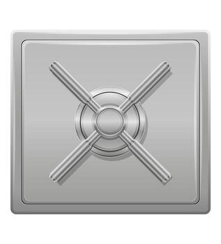 Silver safe with combination lock vector