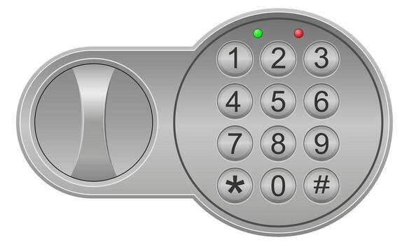 Digital keypad with numeric buttons vector