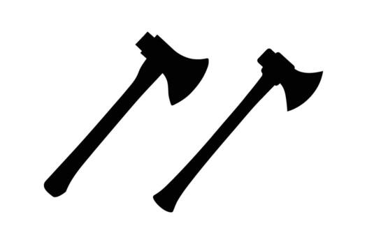 Two axes are shown on a white background vector