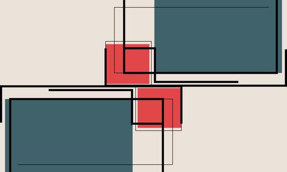 A graphic design of two squares with red and blue lines vector