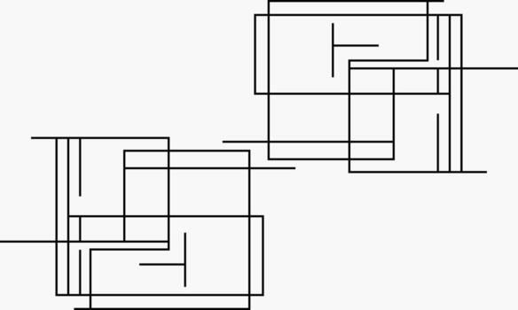 Two black and white lines that are connected to each other vector