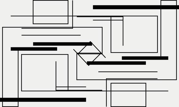 A black and white sketch drawing of a geometric pattern vector