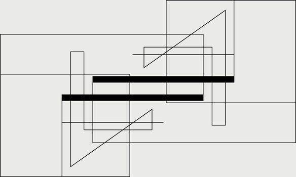 A black and white drawing square of a square with a line through it vector