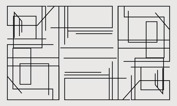A black and white chat drawing of a square with lines vector