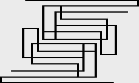 A black and white graphic drawing of a square vector
