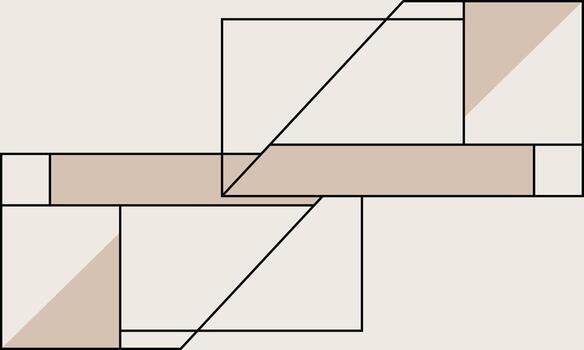 A drawing of a square with two lines vector