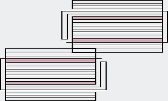 Two rectangular boxes with pink lines on them vector