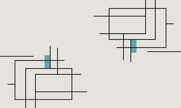 Two squares with blue lines on them vector