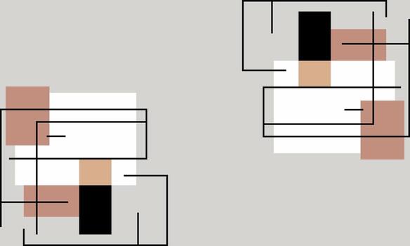 Two squares with black and white lines on them vector
