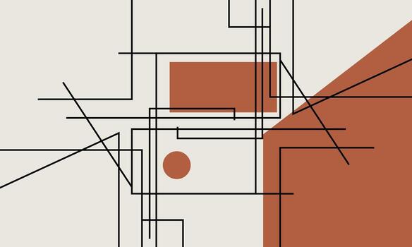 A geometric art abstract design with lines and squares vector