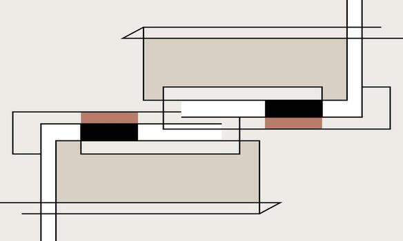 A drawing of a square with two lines on it vector