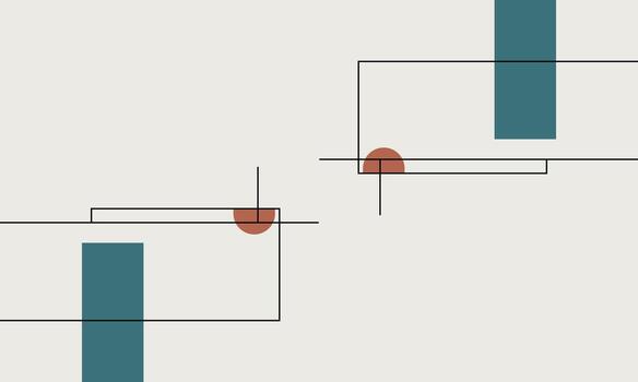 Two squares abstract with different colors and shapes vector