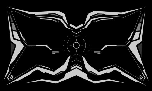 HUD sci-fi interface screenwhite circular geometric design virtual futuristic technology creative display on black vector