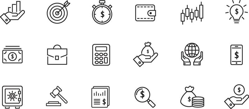 Minimalist business icons set, simple design. suitable for business set. eps 10 vector