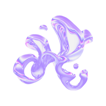 iridescente dinamico flusso olografico pendenza forme 3d elemento png