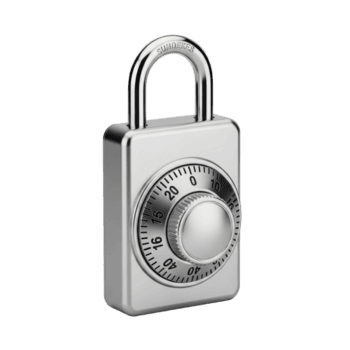 en elegant, modern silver- kombination hänglås med en roterande ringa, symboliserar säkerhet, skydd, och Integritet för värdesaker och personlig tillhörigheter. png