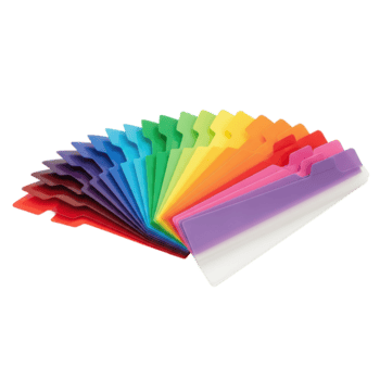 en vibrerande regnbåge färgad expanderar fil mapp med flera olika fack för organisering dokument och papper. png