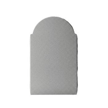 un' vuoto grigio lapide con un' classico arcuato superiore, con un' delicato strutturato superficie. Questo versatile oggetto è ideale per memoriale disegni, costume incisioni, o come un' simbolico elemento per ricordo. png