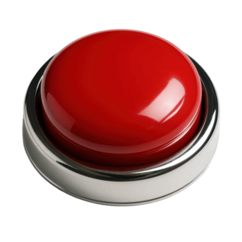 A vibrant red push button with a reflective chrome base, perfect for conveying concepts of urgency, control, or immediate action. png