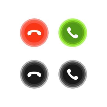 Call On and Off Icons Phone Accept and Hang Up Symbols vector