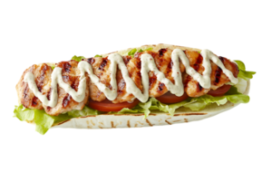 Grilled Chicken Pita Pocket Sandwich on Transparent Background png