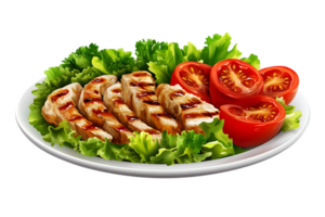 Grilled Chicken Breast Salad with Tomatoes on transparent background png