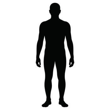 A silhouette of a man standing in front of a white background vector