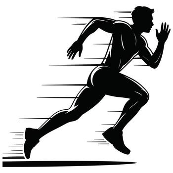 A silhouette of a man running in a race vector