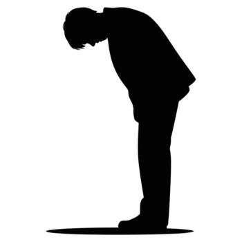 A silhouette of a man in a suit standing on a platform vector