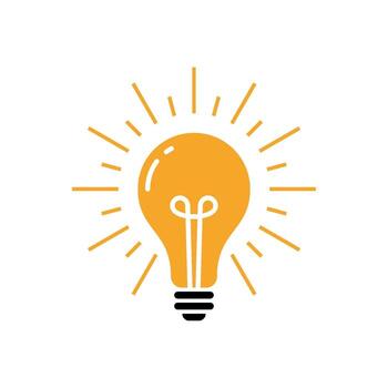 Think Idea Light Bulb Lamp Icon Template Design vector