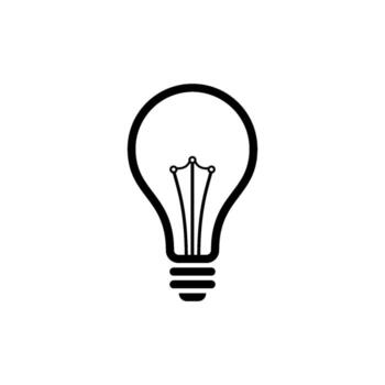 Simple Elegant Think Idea Light Bulb Lamp Icon Template vector