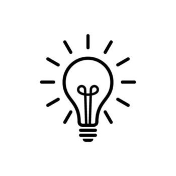Brainstorming Think Idea Light Bulb Lamp Icon Template vector