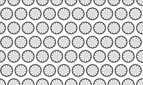 Elegant monochrome pattern of repeating circular motifs. Ideal for backgrounds, textiles, website design, and branding. Sophisticated geometric design offering a sense of order and visual rhythm. vector